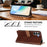 For Samsung Galaxy S26 Case Wallet Flip Stand PU Leather Phone Cover with Wrist Strap - Brown - 3