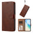 For Samsung Galaxy S26 Case Wallet Flip Stand PU Leather Phone Cover with Wrist Strap - Brown - 5