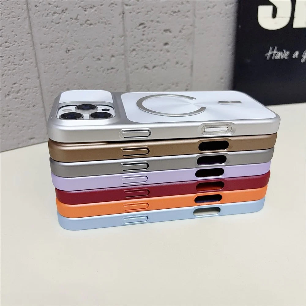 For iPhone 17 Pro Magnetic Case Aurora CD Pattern PC + TPU Scratch-Resistant Back Cover - Red - 6