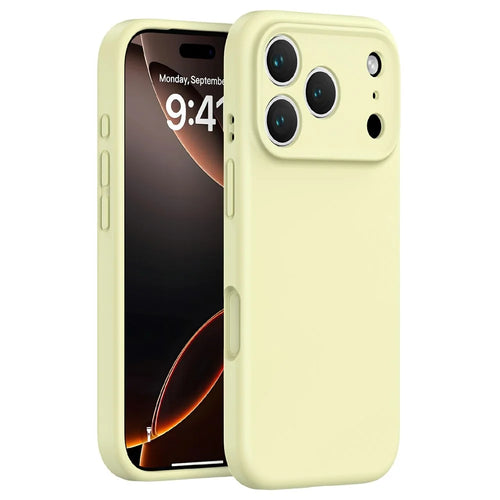For iPhone 18 Pro / 17 Pro Case Precision Fit PC + Liquid Silicone Protective Phone Cover with Microfiber Lining - Yellow - 1