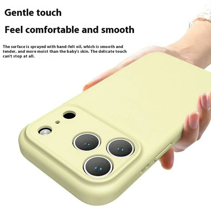 For iPhone 18 Pro Max / 17 Pro Max Case Precision Fit PC + Liquid Silicone Protective Phone Cover with Microfiber Lining - Yellow - 2