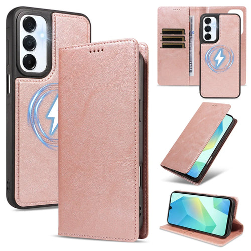 For Samsung Galaxy A16 5G / Galaxy M16 5G / Galaxy F16 5G / Galaxy A16 4G Magnetic Case Detachable 2 in 1 Leather Wallet Phone Cover - Rose Gold - 1