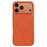 For iPhone 17 Pro Max Magnetic Case Litchi Texture Leather Coated PC + TPU Anti-Scratch Phone Cover - Orange - 1