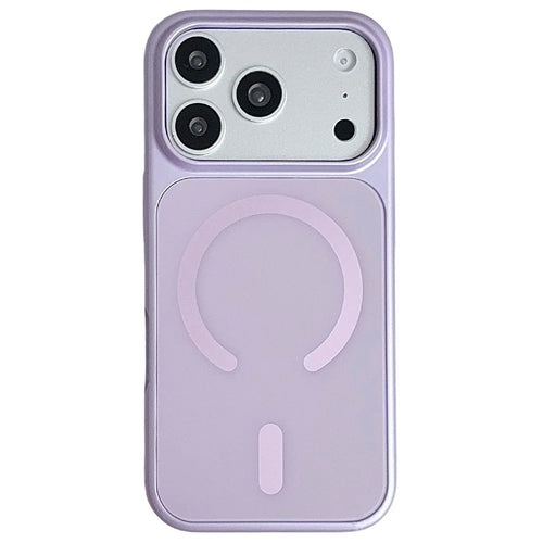 For iPhone 17 Pro Magnetic Case Skin-Feel Metallic Finish PU Leather Coated PC + TPU Phone Back Cover - Purple - 1