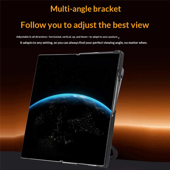 For Samsung Galaxy Z Fold8 Ultra Case Magnetic Rotating Kickstand Clear PC Phone Cover - Black - 3