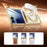 For Samsung Galaxy Z Flip8 Case Magnetic Rotating Kickstand Clear PC Phone Cover - Gold - 2