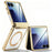 For Samsung Galaxy Z Flip8 Magnetic Case Electroplating CD Vein PC Phone Cover - Gold - 1