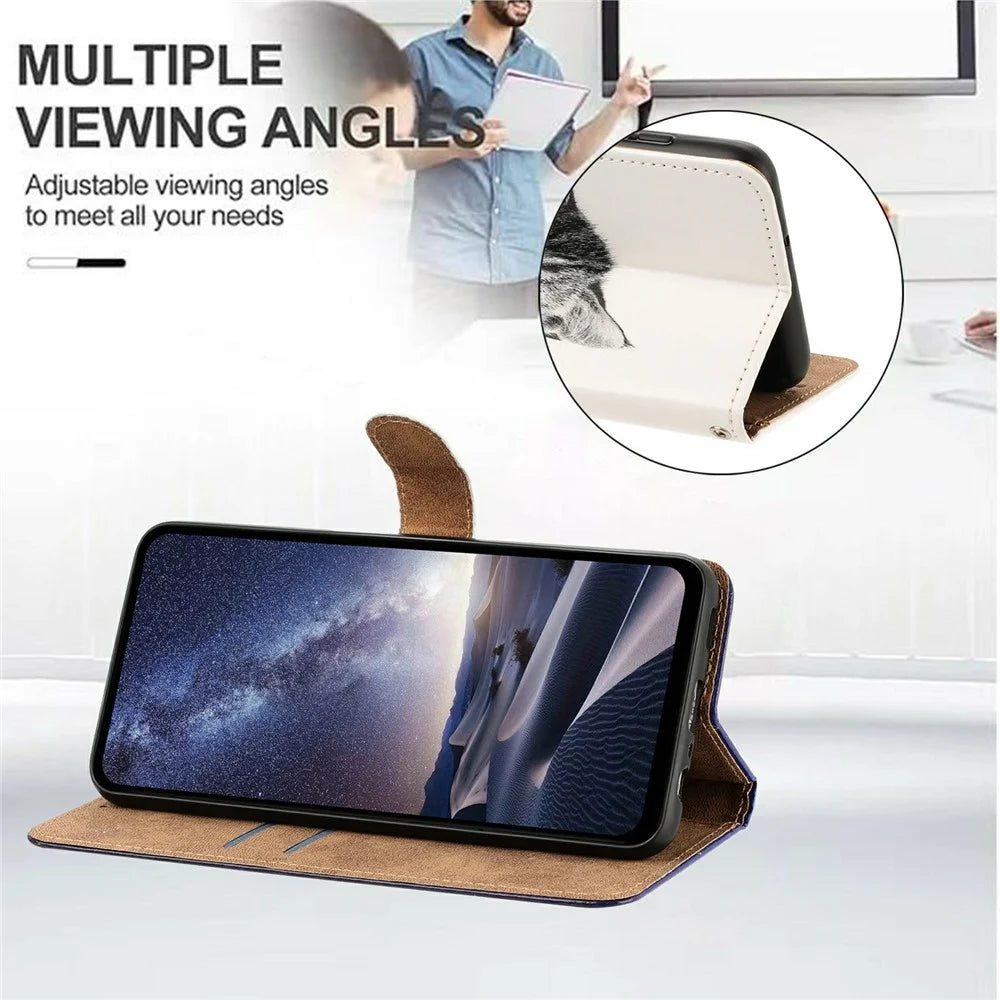 For Samsung Galaxy A36 5G Case Pattern Printed Wallet Flip Stand PU Leather Phone Cover with Wrist Strap - Heart and Cats - 5