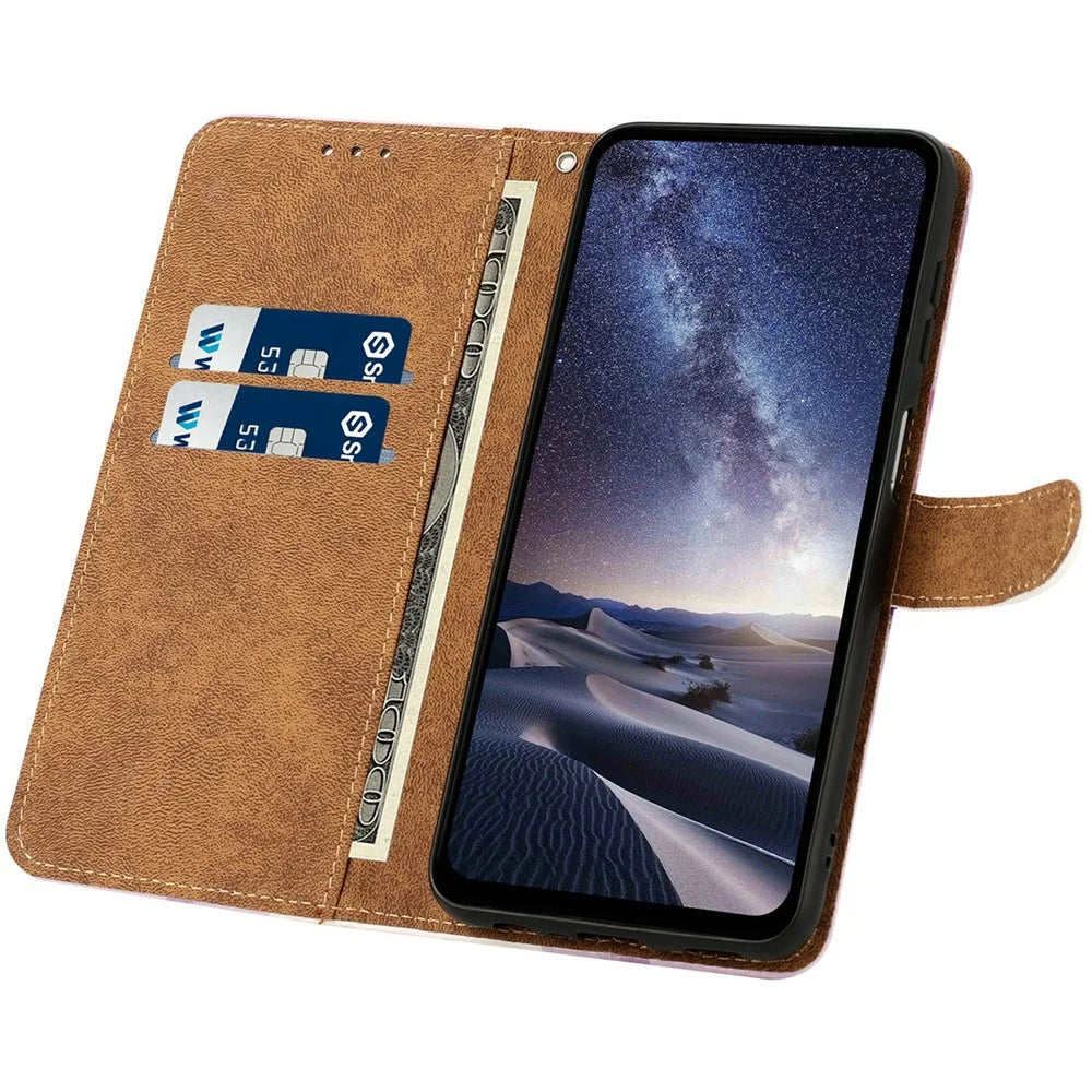 For Google Pixel 11  /  Pixel 10  /  Pixel 10 Pro  /  Pixel 9  /  Pixel 9 Pro Case Pattern Printed Wallet Flip Stand PU Leather Phone Cover with Wrist Strap - Blue Floral - 2