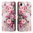 For iPhone 17e  /  16e Case Pattern Printed Wallet Flip Stand PU Leather Phone Cover with Wrist Strap - Bouquet - 1
