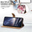 For iPhone 17e  /  16e Case Pattern Printed Wallet Flip Stand PU Leather Phone Cover with Wrist Strap - Bouquet - 5