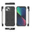 For iPhone 13 Magnetic Case Lens Frame Kickstand Matte PC Frameless Phone Cover - Black - 5