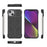 For iPhone 14 Magnetic Case Lens Frame Kickstand Matte PC Frameless Phone Cover - Black - 5