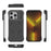 For iPhone 14 Pro Magnetic Case Lens Frame Kickstand Matte PC Frameless Phone Cover - Black - 5