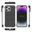 For iPhone 15 Pro Max Magnetic Case Lens Frame Kickstand Matte PC Frameless Phone Cover - Black - 5