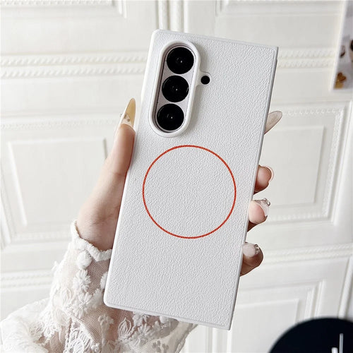 For Samsung Galaxy Z Fold8 Ultra Magnetic Case Leather + PC Phone Cover - White - 1