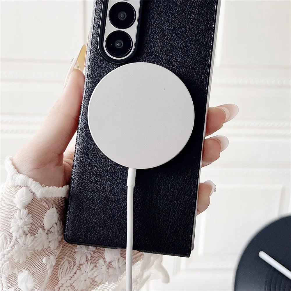 For Samsung Galaxy Z Fold8 Ultra Magnetic Case Leather + PC Phone Cover - White - 3