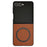 For Samsung Galaxy Z Flip8 Magnetic Case Anti-Drop PU Leather + PC Cover - Brown - 1