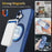 For iPhone 17 Case with Rotating Magnetic Kickstand PC + TPU Skin-Touch Phone Cover - Sapphire - 4