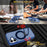 For iPhone 17 Case with Rotating Magnetic Kickstand PC + TPU Skin-Touch Phone Cover - Sapphire - 6