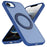 For iPhone 17e / 16e Case with Rotating Magnetic Kickstand PC + TPU Skin-Touch Phone Cover - Sapphire - 2
