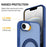 For iPhone 17e / 16e Case with Rotating Magnetic Kickstand PC + TPU Skin-Touch Phone Cover - Sapphire - 5