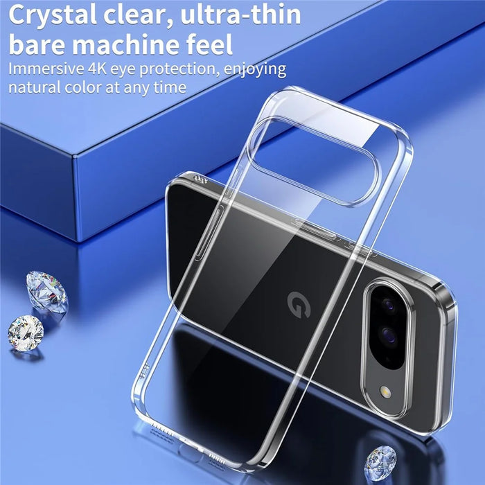 For Google Pixel 11  /  Pixel 11 Pro Case TPU Clear Phone Cover + 2PCS Tempered Glass Screen Film 2.5D Arc Edge - 2