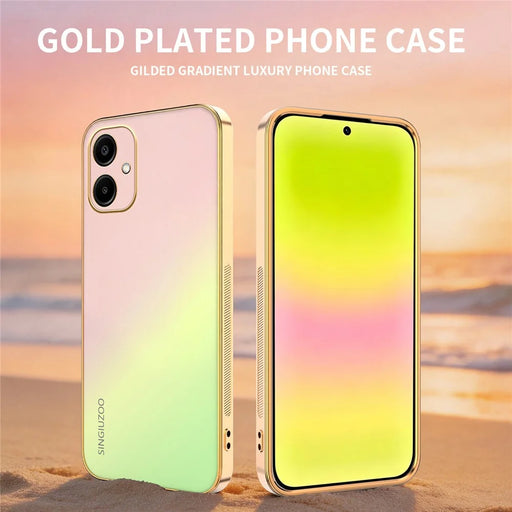 SINGIUZOO For Samsung Galaxy A06 4G Case Electroplated AG Matte Gradient Color PC + TPU Phone Cover - Pink - 2