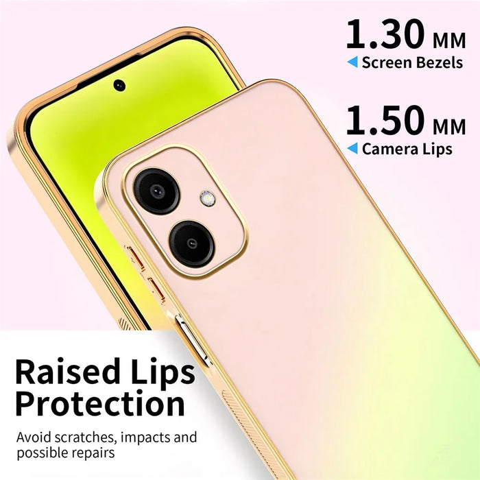 SINGIUZOO For Samsung Galaxy A06 4G Case Electroplated AG Matte Gradient Color PC + TPU Phone Cover - Pink - 4