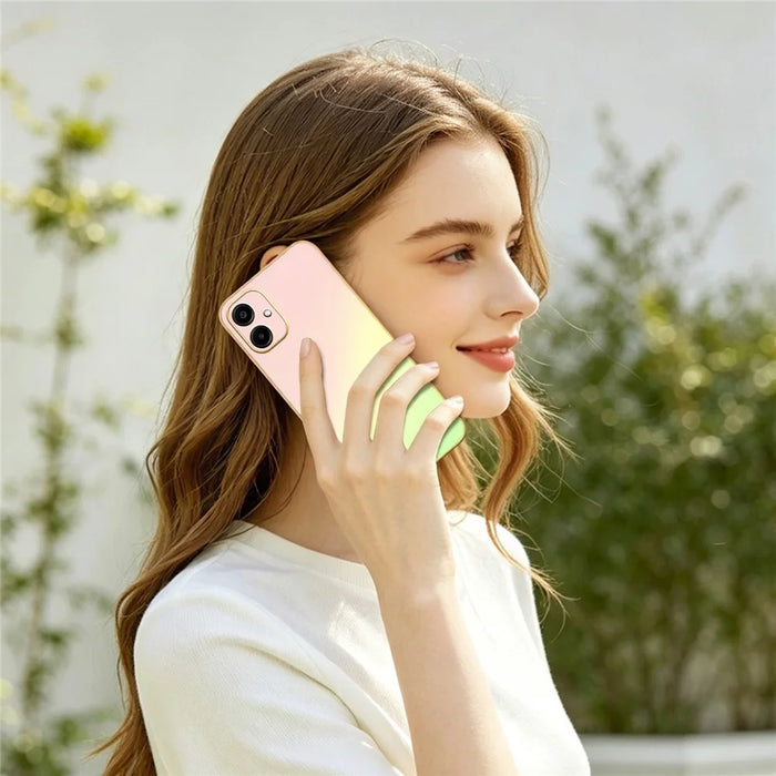 SINGIUZOO For Samsung Galaxy A06 4G Case Electroplated AG Matte Gradient Color PC + TPU Phone Cover - Pink - 6