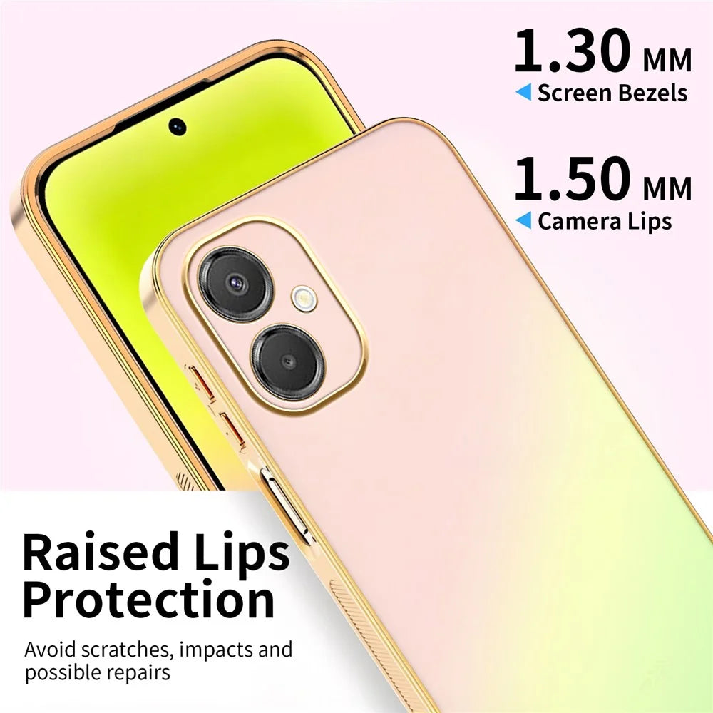 SINGIUZOO For Samsung Galaxy A06 5G  /  F06 5G  /  M05 4G  /  M06 5G Case Electroplated AG Matte Gradient Color PC + TPU Phone Cover - Pink - 4