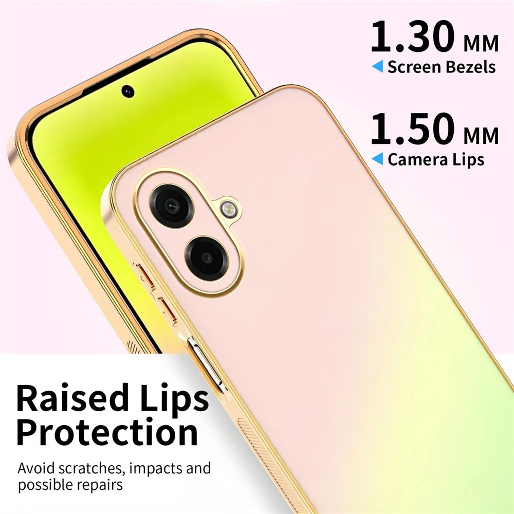 SINGIUZOO For Samsung Galaxy A07 5G  /  A07 4G  /  A08 5G  /  A08 4G  /  M07 4G Case Electroplated AG Matte Gradient Color PC + TPU Phone Cover - Pink - 4