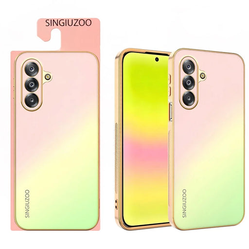 SINGIUZOO For Samsung Galaxy A18 5G  /  A18 4G  /  A17 5G  /  A17 4G  /  M17 5G Case Electroplated AG Matte Gradient Color PC + TPU Phone Cover - Pink - 1