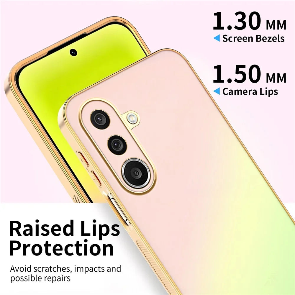 SINGIUZOO For Samsung Galaxy A27 5G Case Electroplated AG Matte Gradient Color PC + TPU Phone Cover - Pink - 4