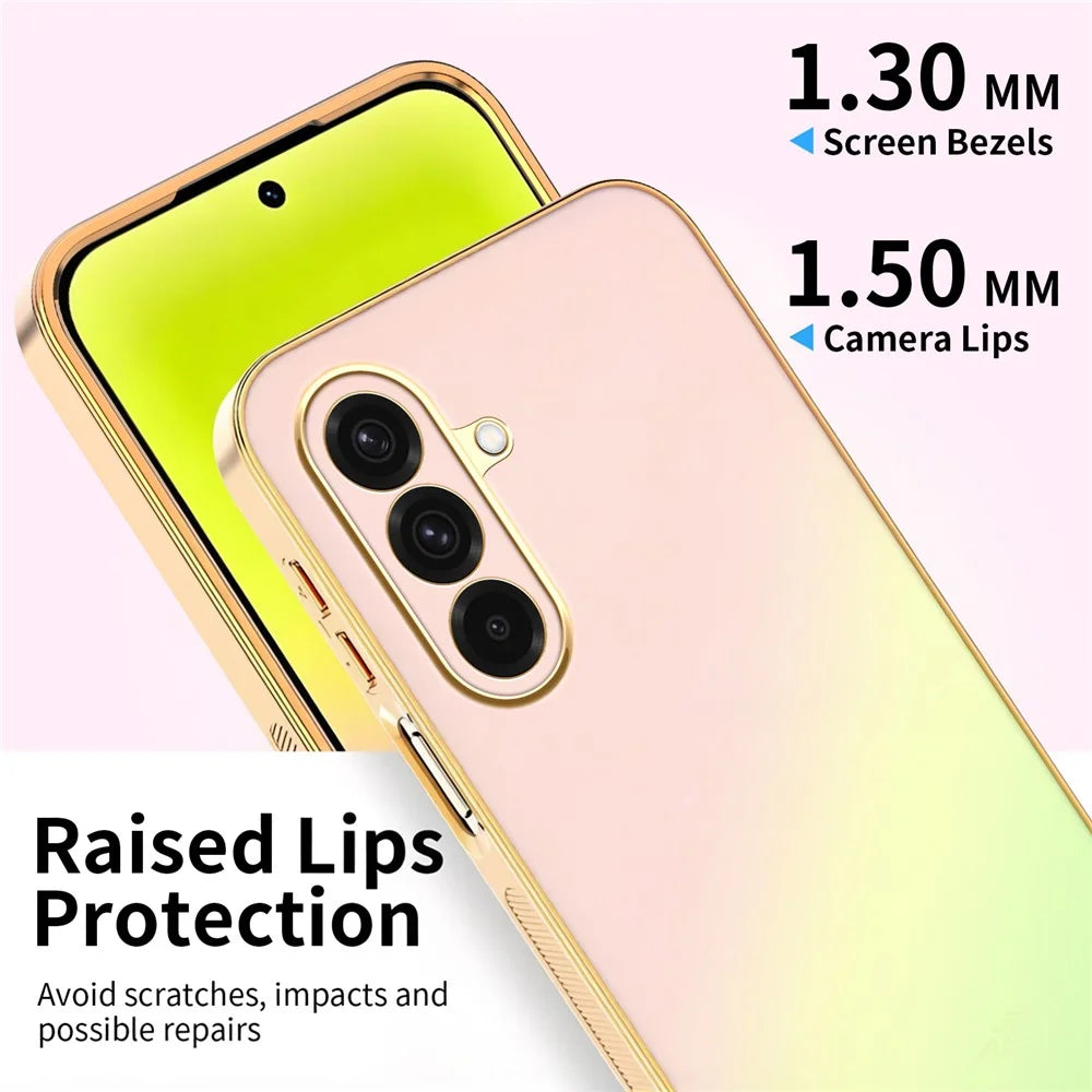 SINGIUZOO For Samsung Galaxy A36 5G Case Electroplated AG Matte Gradient Color PC + TPU Phone Cover - Pink - 4