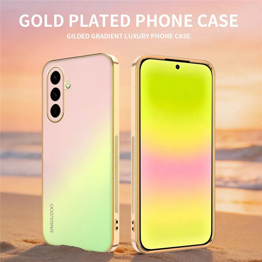 SINGIUZOO For Samsung Galaxy A56 5G Case Electroplated AG Matte Gradient Color PC + TPU Phone Cover - Pink - 2