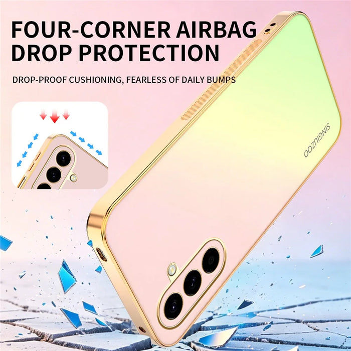 SINGIUZOO For Samsung Galaxy A56 5G Case Electroplated AG Matte Gradient Color PC + TPU Phone Cover - Pink - 3