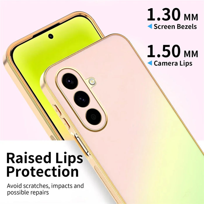 SINGIUZOO For Samsung Galaxy A56 5G Case Electroplated AG Matte Gradient Color PC + TPU Phone Cover - Pink - 4