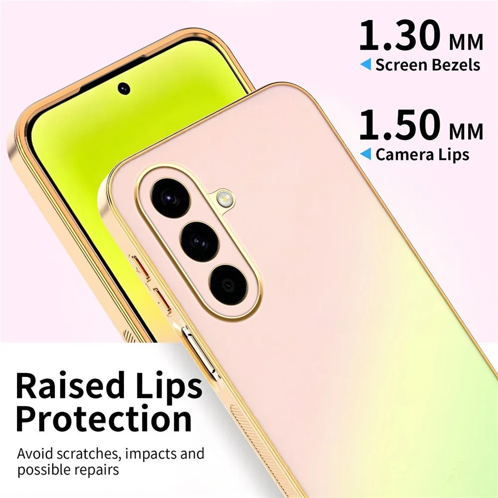 SINGIUZOO For Samsung Galaxy A57 5G Case Electroplated AG Matte Gradient Color PC + TPU Phone Cover - Pink - 4
