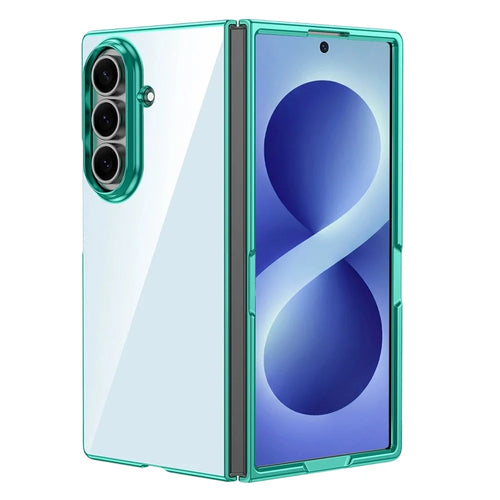 For Samsung Galaxy Z Fold8 Ultra Case Electroplated Frame Hard PC Clear Phone Cover - Green - 1