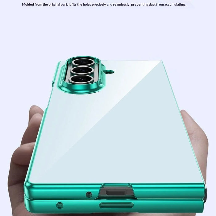 For Samsung Galaxy Z Fold8 Ultra Case Electroplated Frame Hard PC Clear Phone Cover - Green - 2