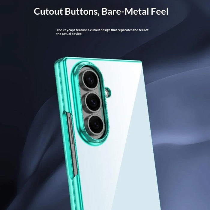 For Samsung Galaxy Z Fold8 Ultra Case Electroplated Frame Hard PC Clear Phone Cover - Green - 6
