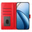 For iPhone 16 Pro Max Case Heart Pattern PU Leather Flip Wallet Stand Phone Cover with Wrist Strap - Red - 2