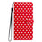 For iPhone 16 Pro Max Case Heart Pattern PU Leather Flip Wallet Stand Phone Cover with Wrist Strap - Red - 6