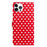 For iPhone 16 Pro Max Case Heart Pattern PU Leather Flip Wallet Stand Phone Cover with Wrist Strap - Red - 7