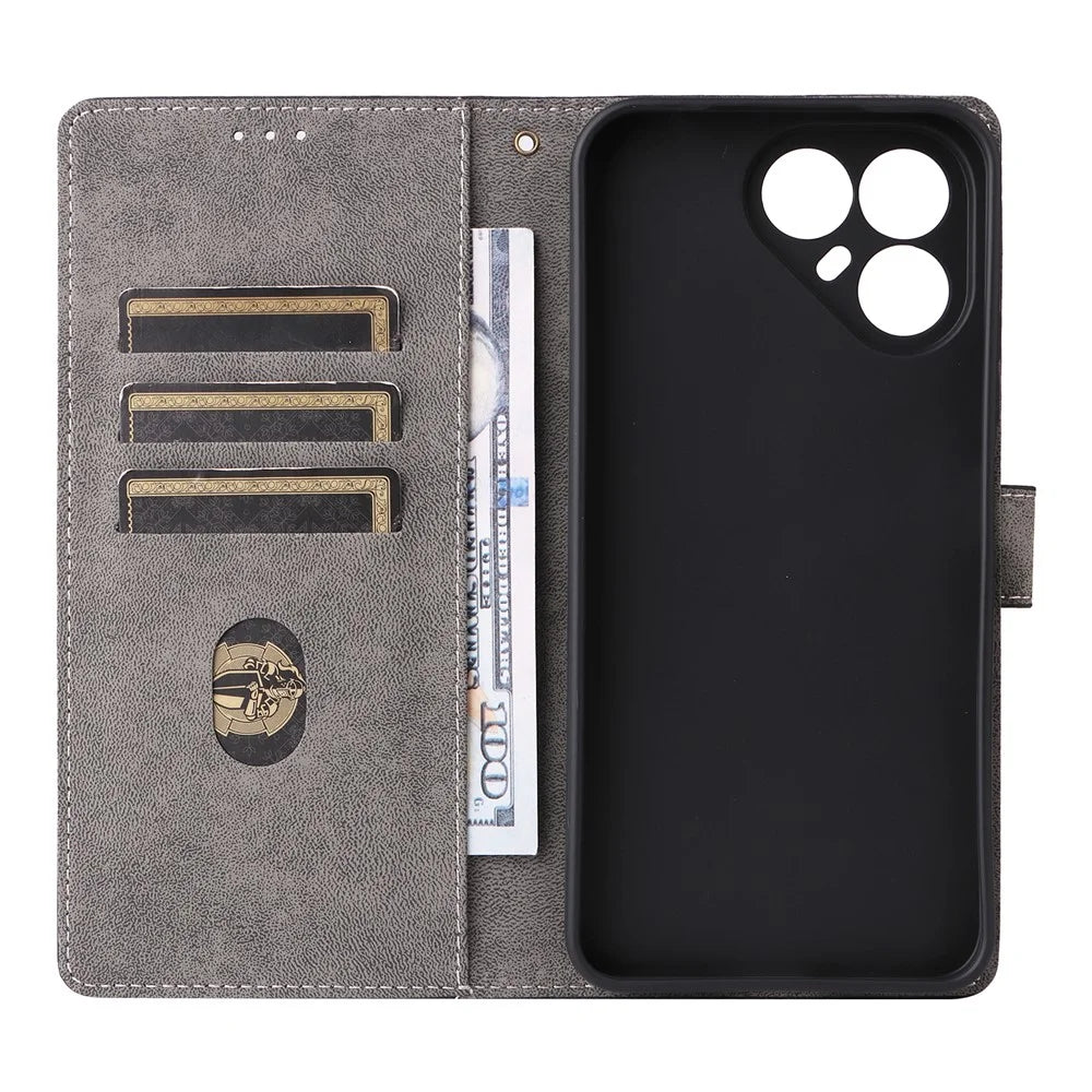 For TECNO Pova 8 5G Wallet Case RFID Blocking PU Leather Phone Cover Stand with Strap - Black - 3