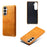 For Samsung Galaxy S26 FE Case Calf Texture PU Leather Hard PC Protective Phone Cover - Orange - 2