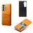 For Samsung Galaxy S26 FE Case Dual Card Slots PU Leather + Hard PC Phone Cover - Orange - 2