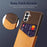 For Samsung Galaxy S26 FE Case PU Leather Cloth Texture Hard PC Phone Cover with Card Holder - Orange - 3