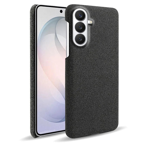 For Samsung Galaxy S26 FE Phone Case Cloth Texture Anti-Scratch Protective PC Back Cover - Black - 1